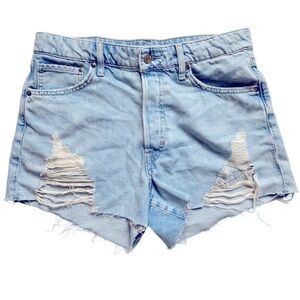 H&M High Rise Distressed Vintage Denim Shorts- Size 10